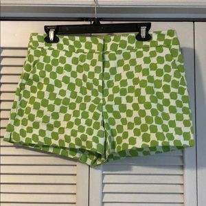 Trina Turk green and white shorts